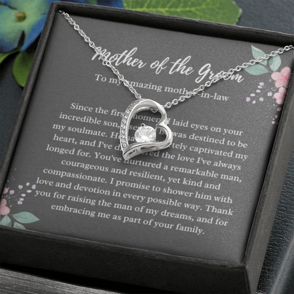 Collana Regalo Per Suocera Con Ciondolo A Cuore | Elegante Gioiello Con Biglietto Messaggio | Senza Ossidazione | Perfetta Per Compleanno, Natale, Festa Della Mamma, Matrimonio