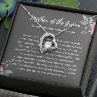 Collana Regalo Per Suocera Con Ciondolo A Cuore | Elegante Gioiello Con Biglietto Messaggio | Senza Ossidazione | Perfetta Per Compleanno, Natale, Festa Della Mamma, Matrimonio