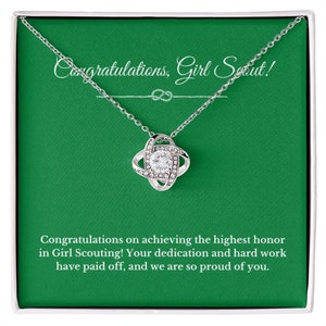 Love Knot Girl Scout Gift, Girl Scout Necklace, Girl Scout Gifts, Girl Scout Jewelry, Girl Scout Leader Gift, Girl Scout Gold Award Gift,