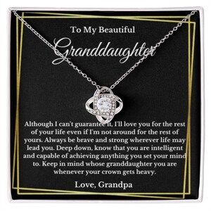 To My Granddaughter-ketting, kleindochtercadeau van opa, afstudeercadeau verjaardag, kerstcadeau voor haar