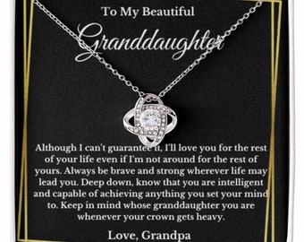 To My Granddaughter Necklace, Granddaughter Gift from Grandpa, Birthday Graduation Gift, Christmas Gift for Her