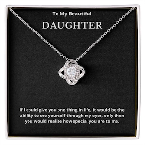 À ma belle fille Collier de nœuds d’amour, Cadeau pour fille de maman, Anniversaire de la fille, Remise des diplômes de la fille, Bijoux de fille