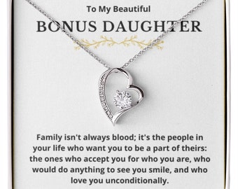 BONUS DAUGHTER gift for step daughter wedding gifts step daughter necklace gift to step daughter from bride groom stepmother BIRTHDAY gift