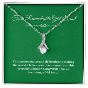 Ribbon Girl Scout Gift, Girl Scout Necklace, Girl Scout Gifts, Girl Scout Jewelry, Girl Scout Leader Gift, Girl Scout Gold Award Gift, Gold