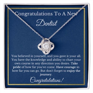 Presente de formatura de dentista, presente de formatura para dentista, novo colar de dentista para futuro dentista, nó de amor dourado