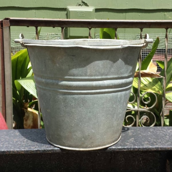 Old metal bucket galvanized