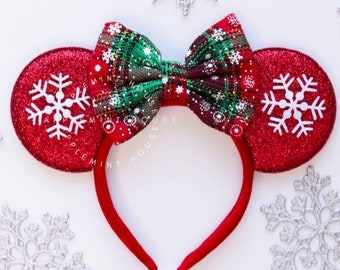 Christmas ears, Christmas Minnie ears, Mouse ears, Mickey ears, Peppermint, gingerbread, Antlers ears, Personalized Custom Minnie ears