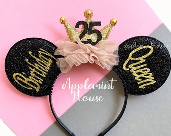 Birthday Ears, Birthday Minnie Ears, Minnie  ears, Birthday Minnie Mouse Ears, Birthday Minnie Ears, Minnie ears, Disney Mickey ear headband