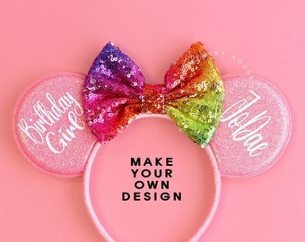 Custom Mickey Ears, Mickey Ears, Custom Mouse Ears, Birthday Minnie Ears, Personalized Mouse Ears for Gifts, Make Your Own Design!