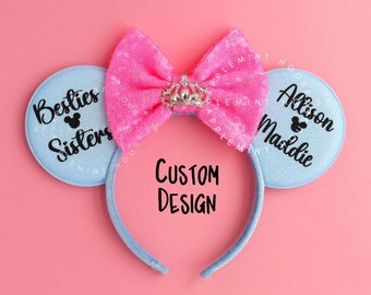 Mickey Custom Ears, Mickey Ears, Personalized Ears, Minnie ears, Birthday ears, Best friend Mouse Ears for Gifts, Custom Mouse Ears Headband