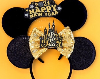 New Years Eve Mouse Ears, Happy New Year Mickey Ears, Minnie Ears, 2025 New years Minnie ears, Happy New Year Mouse Ears