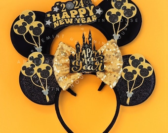 Mickey Ears New Years Eve, New Years Eve Mouse Ears, Mickey Ears, Minnie Ears, 2025 New years Minnie ears, Happy New Year Mouse Ears