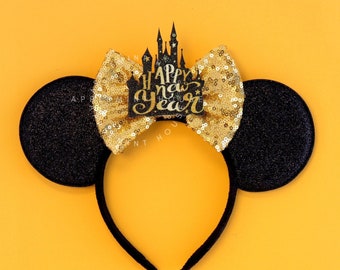 New Years Eve Minnie Ears, Minnie Ears, New Years Eve Mouse Ears, Mickey Ears, 2024 New years Minnie ears, Happy New Year Mouse Ears