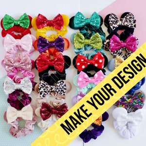 Minnie ears Scrunchie, Mickey Ears Scrunchies, Custom Mickey Scrunchies, Mouse Ears Scrunchies, Mickey Ears, Gift for Girl, Gift for Her