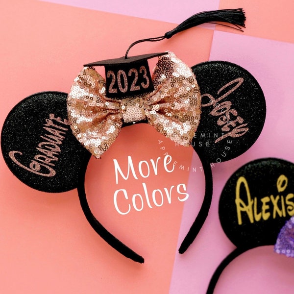 Graduation Ears, Graduation Mickey Ears, 2024 Graduation Hat Ears, Minnie Ears,  Class of 2024 Mickey Ears, Senior Graduation Minnie Ears