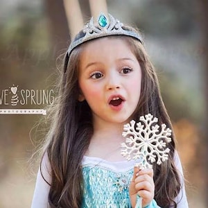 Ice Queen Crown, Princess Birthday Crown, Halloween Costume Headpiece , Characters Headband for Adults and Kids, Girl Silver and Gold Crown
