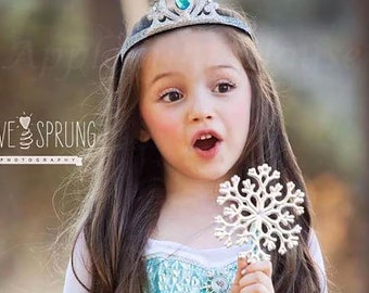 Ice Queen Crown, Princess Birthday Crown, Halloween Costume Headpiece , Characters Headband for Adults and Kids, Girl Silver and Gold Crown