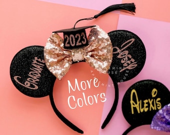 Graduation Ears, Graduation Mickey Ears, 2024 Graduation Hat Ears, Minnie Ears,  Class of 2024 Mickey Ears, Senior Graduation Minnie Ears