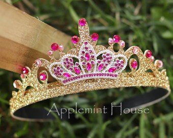 Aurora crown, Princess crown, Aurora Headband, birthday crown, Gold crown, Tiara crown headband, Halloween Princess costume crown