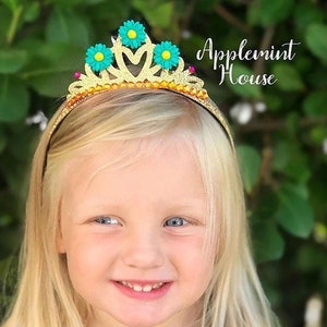 Fancy Nanci Crown, Fancy Nanci Crown Headband, Costume Crown, Princess Crown, Birthday Crown, Flower Crown, Glitter Gold Crow For Kids girls