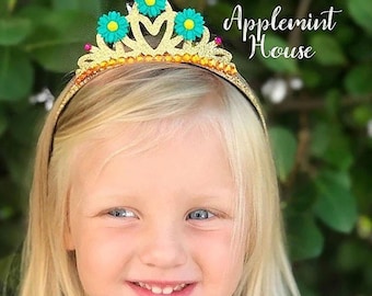 Fancy Nanci Crown, Fancy Nanci Crown Headband, Costume Crown, Princess Crown, Birthday Crown, Flower Crown, Glitter Gold Crow For Kids girls