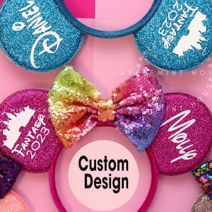 Mickey ears, custom ears, Minnie ears, Mouse ears, Mouse ear with logo, Dance team ears, school ears, Nationals 2025 ears, Cheerleader ears