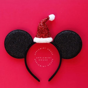Christmas Mickey ears, Boy Santa hat Christmas ears, Christmas Mickey ears, Disney ears, Minnie ears, Santa Claus mouse ears for boy, Men