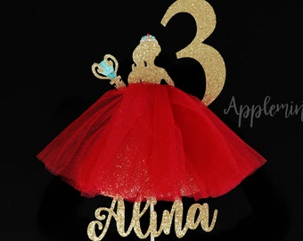 Elena Cake Topper, Personalized Birthday Cake Topper, Birthday Princess Cake Topper and Crown, Birthday Decor Centerpieces for Girls