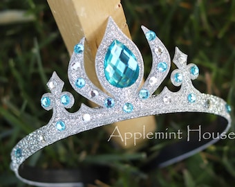 Ice Queen Crown, Princess Birthday Crown, Halloween Costume Headpiece , Characters Headband for Adults and Kids, Girl Silver and Gold Crown