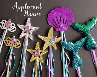Seaweed Boa Mermaid Costume Accessory Kit Shell Necklace and Magic Wand