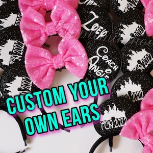 Mickey ears, Custom Minnie ears, mouse ears, Personalized ears, school ears, dance team group ears, Cheerleaders ears, Customized ears