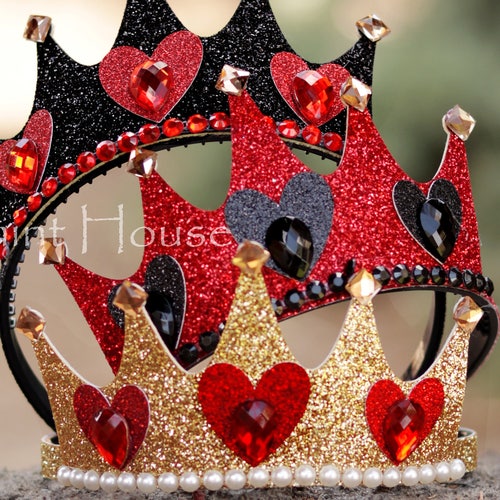 Queen of Hearts Crown Queen of Hearts Costume Alice in | Etsy