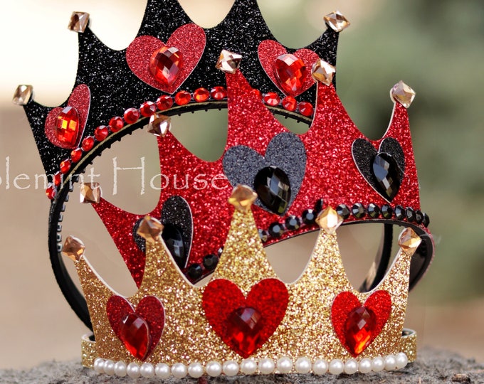 Queen of Hearts Crown Queen of Hearts Costume Crown Queen of - Etsy