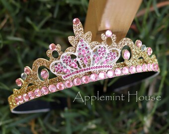 Aurora crown, Princess crown, Aurora Headband, birthday crown, Gold crown, Tiara crown headband, Halloween Princess costume crown