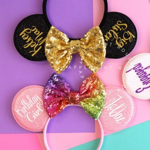 Custom Mouse ears, Personalized Mickey ears, Minnie ears, Team or group Mouse Ears Headband, Custom Lettering Ears for adults and Kids