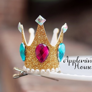 Peach crown Hair Clip, Birthday Princess crown, Princess headband, Halloween costume crown, Peach birthday Hair Clip for adults & kids