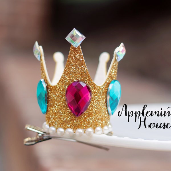 Haarspeld perzikkroon, verjaardag prinseskroon, prinses hoofdband, Halloweenkostuumkroon, perzik verjaardagshaarspeldje voor volwassenen en kinderen