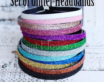 Glitter Plastic Headband, Glitter plain Headband, craft headband DIY, Glitter Headband Set, Headband Set, Plain Headband, Daily Headband
