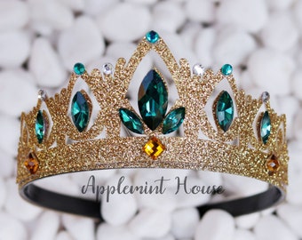 Anna Crown, Anna Headband, Frozen Crown, Princess Crown, Birthday Crown, Princess Costume Crown, Glitter Gold and Glitter Silver Crown