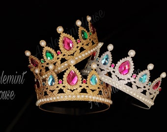 Peach crown, Princess crown, Birthday crown, Princess headband, Halloween costume crown, Peach birthday headband for adults and kids