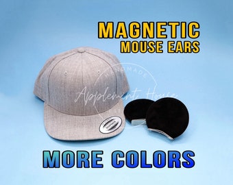 Removable Mickey Ears for Hat, Magnetic Mouse Ear for Trucker, Interchangeable Minnie Ear for Baseball Hat, Baseball Hat, Snap back, Gift