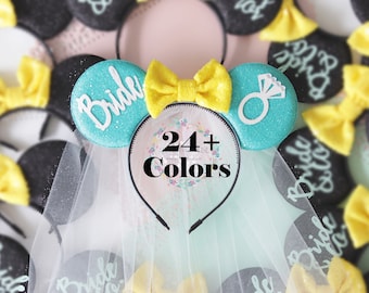 Bride  Ears, Bride Minnie Mouse,  Bride Wedding Minnie ears, Bridesmaid Ears, Anniversary ears, Bride Minnie Ears, Personalized bride ears