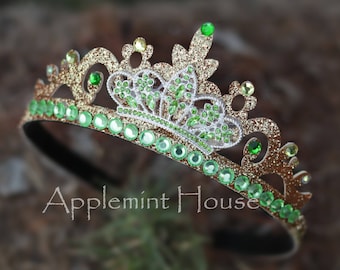 Frog Princess Crown, Birthday Princess Crown, Frog Princess Costume Headpiece, Gold Girl Crown Headband, Girl Headband, Kids Headband