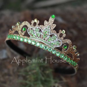 Frog Princess Crown, Birthday Princess Crown, Frog Princess Costume Headpiece, Gold Girl Crown Headband, Girl Headband, Kids Headband