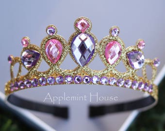 Rapunzer Crown, Rapunzer tiara, Tangle Crown, Princess Gold Glitter Crown, Birthday Crown, Birthday Gifts for Kids, Gifts for Girls