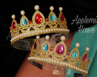 Peach crown, Princess crown, Birthday crown, Princess headband, Halloween costume crown, Peach birthday headband for adults and kids