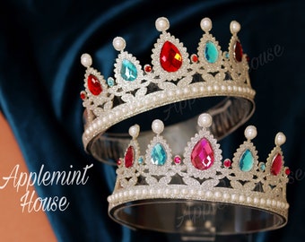 Rosalina Silver Princess Crown Headband | Birthday Tiara for Kids and Adults | Cosplay Costume Hair Accessory | Halloween Glitter Crown