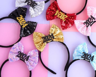 2025 New Years Eve Headband, New Years Headband, 2025 Bow Headband, Happy New Year Headband, Sequin Bow 2025 Headband for Baby to Adults