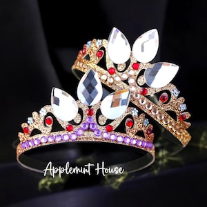 Lost Princess Crown, Rapun Birthday Crown , Princess Costume Dress Up Tiara, Gold Glitter Elastic Headband for Babies, Kids, Girls & Adults