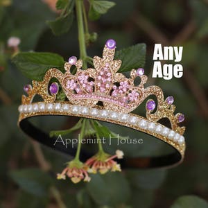Rapunzer Crown Rapunzer tiara, Tangle Crown, Princess Gold Glitter Crown, Birthday Crown, Birthday Gifts for Kids, Gifts for Girls